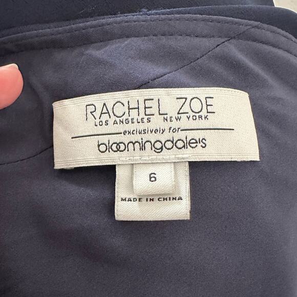 Rachel Zoe Caroline Navy Ruffled Open Back Evening Dress Gown Fishtail size 6 - Picture 10 of 16